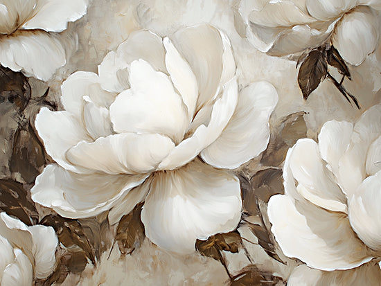 Heidi Kuntz HK381 - HK381 - Poetic Pause   - 16x12 white magnolias, oversized floral, neutral petals, elegant painting, soft tones, romantic wall art from Penny Lane