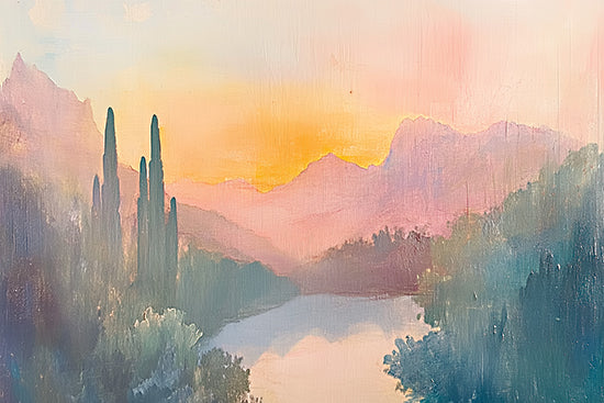 Heidi Kuntz HK472 - HK472 - Moment of Peace   - 18x12 Sunset, mountains, lake, calm, warm tones, nature, peaceful from Penny Lane