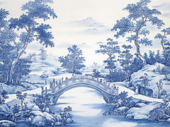 HK577 - Blue Toile Scene I - 16x12
