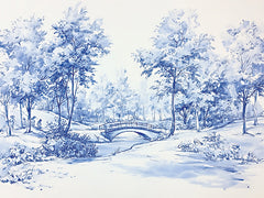 HK578 - Blue Toile Scene II - 16x12