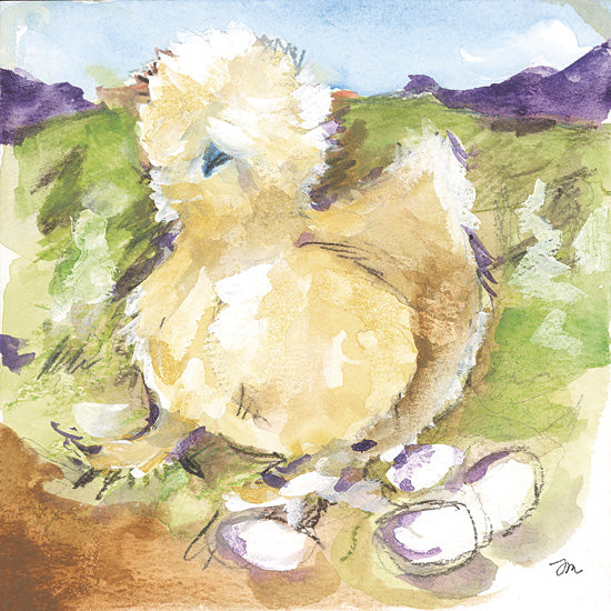 Jessica Mingo JM611 - JM611 - A Little Silkie Fluff - 12x12 watercolor alpaca painting, fluffy llama portrait, farm animal art, whimsical animal illustration, pastel countryside, expressive watercolor washes, cute alpaca, rustic meadow scene, soft painterly texture, playful farm decor, animal wall art from Penny Lane