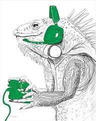 KAM955 - I-guana Game All Day - 12x16