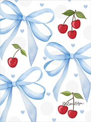 LAR698 - Blue Bows and Cherries I - 12x16