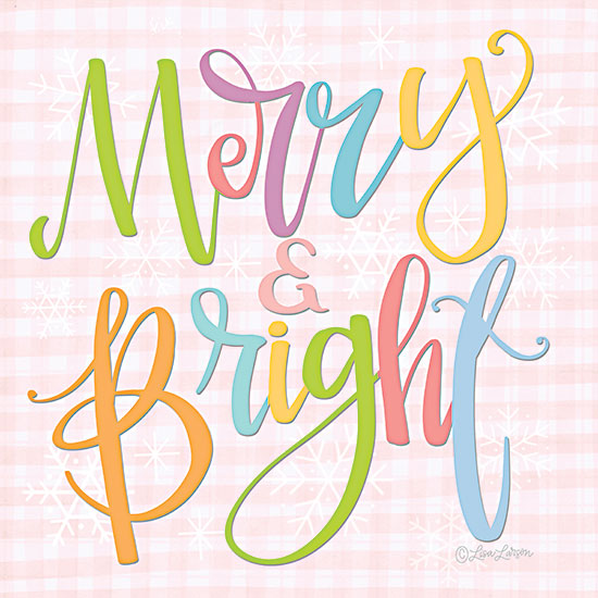 Lisa Larson LAR735 - LAR735 - Merry & Bright - 12x12 merry bright typography, colorful lettering, festive design from Penny Lane