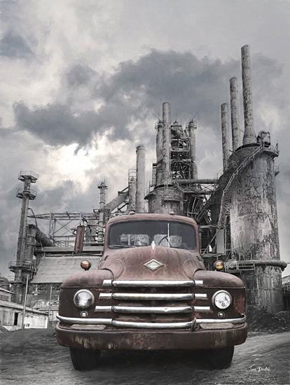 Lori Deiter LD3446 - LD3446 - The Old Steel Plant II - 12x16 Photography, Truck, Steel Plant, Industrial, Gravel, Road, Clouds, Masculine from Penny Lane