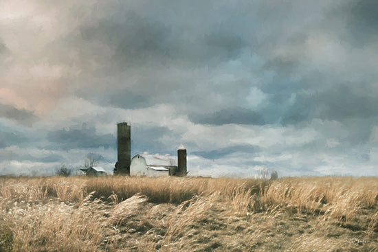 Lori Deiter LD3692 - LD3692 - Farm in the Distance - 18x12 Rural, Barn, Field, Grass, Overcast, Dramatic Sky, Landscape, Countryside, Farmhouse from Penny Lane