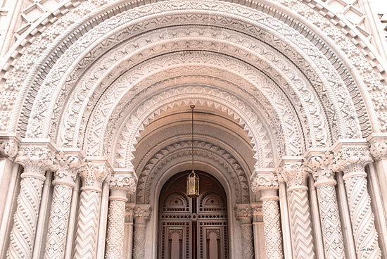 Lori Deiter LD3726 - LD3726 - Looking Up - 16x12 ornate arched doorway, carved stone architecture, historic building entrance, intricate columns, decorative facade, blush neutral tones, architectural detail photography, grand portal, old world design, symmetrical arch from Penny Lane