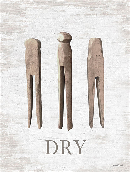 lettered & lined LET1104 - LET1104 - Heirloom Laundry - Dry - 12x16 wooden clothespins, antique pegs, laundry tools, rustic household, vintage laundry, old-fashioned drying tools from Penny Lane