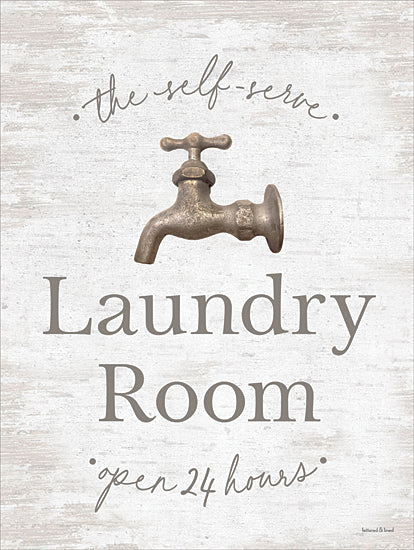lettered & lined LET1107 - LET1107 - Heirloom Laundry Room - 12x16 vintage water faucet, self-serve laundry, rustic typography, antique plumbing, farmhouse wall decor from Penny Lane