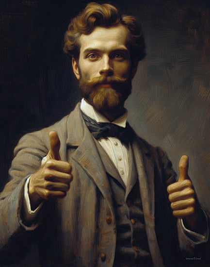 lettered & lined LET1253 - LET1253 - Mission Accomplished! - 12x16 vintage portrait, classical, male figure, oil painting, dramatic lighting, traditional from Penny Lane