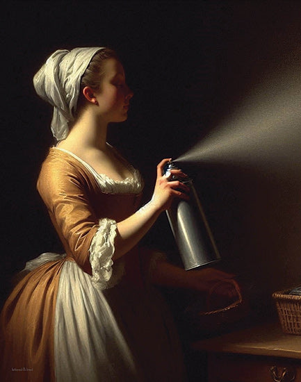 lettered & lined LET1254 - LET1254 - Odor-able Moment - 12x16 vintage, woman, spray, classic, dramatic lighting, historical, feminine from Penny Lane