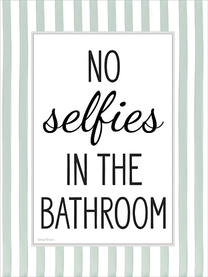 lettered & lined LET1485 - LET1485 - No Selfies - 12x16 typography, home spaces, backgrounds & patterns, bath, signs, humor, quote, saying, stripes, funny, contemporary, decorative, vector art, green from Penny Lane