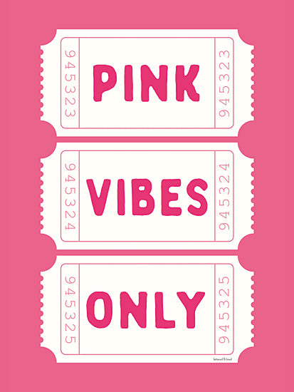 lettered & lined LET1511 - LET1511 - Pink Vibes Only - 12x16 pink vibes only, motivational quote, ticket design, bright pink, positivity art, feminine wall decor, typography print, modern word art, inspirational poster from Penny Lane