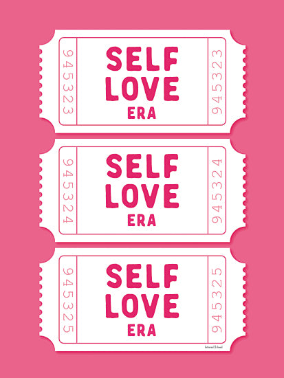 lettered & lined LET1514 - LET1514 - Self Love Era - 12x16 self love era, self affirmation, positive quote, pink ticket art, motivational design, feminine typography, empowerment poster, self care wall art, modern inspirational art from Penny Lane