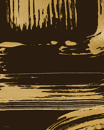 lettered & lined LET1602 - LET1602 - Golden Chocolate - 12x16 black and gold abstract, bold brush strokes, metallic texture, dramatic contrast, modern statement art, graphic composition, luxury decor, expressive paint, contemporary wall art from Penny Lane