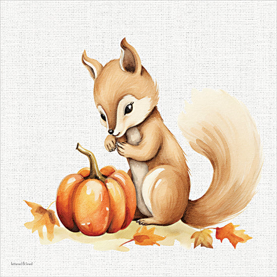 lettered & lined LET1612 - LET1612 - Pumpkin Pals 3 - 12x12 cute fox, pumpkin harvest, fall leaves, woodland animal art, autumn decor, whimsical nursery illustration, forest wildlife, seasonal children’s art from Penny Lane