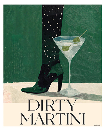 lettered & lined LET1648 - LET1648 - Olive My Heart - 12x16 dirty martini martini glass olives fashion legs high heels stylish cocktail illustration lounge bar aesthetic from Penny Lane