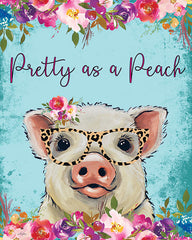 LK210 - Pretty as a Peach Pig   - 12x16