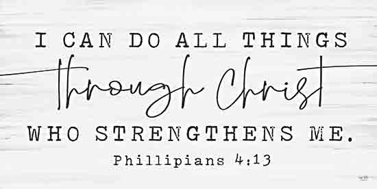 Lux + Me Designs LUX601 - LUX601 - I Can Do All Things Through Christ    - 18x9 highland cow, shaggy cow portrait, farm animal art, neutral farmhouse decor, rustic animal painting, long horns cow from Penny Lane