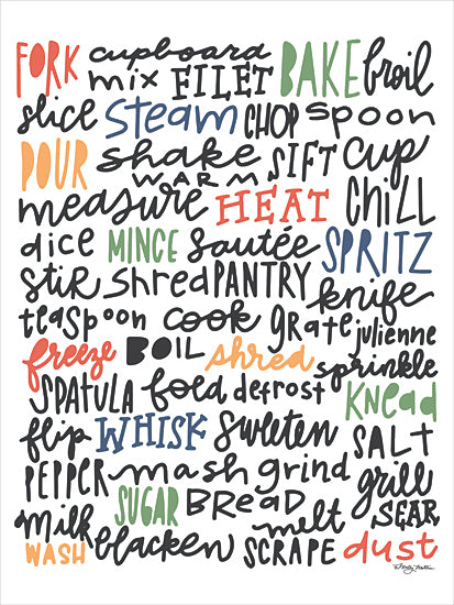 Molly Mattin MAT101 - MAT101 - Kitchen Words   - 12x16 Kitchen art, cooking words, typography design, food preparation terms, colorful word art, culinary decor from Penny Lane