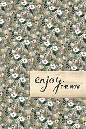 Marla Rae MAZ5951 - MAZ5951 - Enjoy the Now - 12x18 Inspirational, Enjoy the Love, Typography, Signs, Textual Art, Flowers, White Flowers, Greenery from Penny Lane