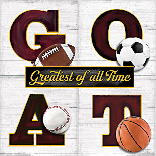 Mollie B. MOL2806 - MOL2806 - GOAT - Greatest of All Time III - 12x12 GOAT, Greatest of All Time, Sports, Football, Soccer, Basketball, Baseball, Word Art, Typography from Penny Lane