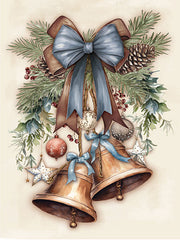 MOL2941 - Dusty Blue Christmas Bells - 12x16