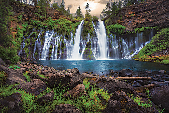 Martin Podt MPP1130 - MPP1130 - Dream Falls - 18x12 wide waterfall, cascading falls, blue pool, mossy rocks, lush landscape, scenic waterfall, serene outdoors, forest backdrop, freshwater basin, tranquil nature, dramatic cascade, rocky foreground, travel destination, natural oasis, long exposure water, peaceful retreat, greenery, panoramic waterfall, wilderness scene, landscape photography from Penny Lane