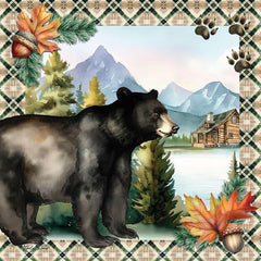 ND202 - Black Bear and Cabin - 12x12