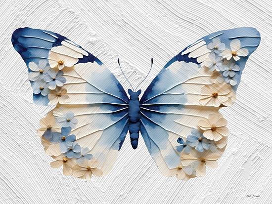 Nicole DeCamp ND636 - ND636 - Flower Flutter I - 16x12 botanical pressed flowers arrangement, delicate stems on linen background, minimalist floral still life from Penny Lane