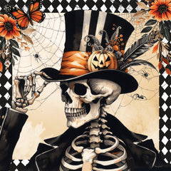 ND666 - Vintage Halloween Skeleton - 12x12