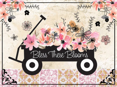 ND712 - Bless These Blooms Floral Wagon - 16x12
