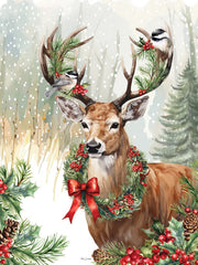 ND859 - Christmas Deer in the Forest - 12x16
