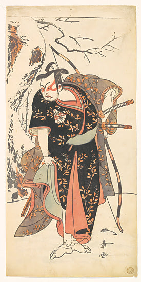 Lauren Rader RAD1599 - RAD1599 - The Second Nakamura Juzo - 9x18 figurative, world culture, japanese, kabuki, actor, samurai, kimono, sword, vintage, decorative, woodcut, multicolor from Penny Lane