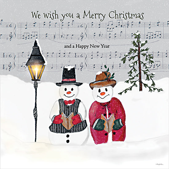 Robin-Lee Viera RLV823 - RLV823 - We Wish You a Merry Christmas Snowmen - 12x12 Winter, Snowmen, Christmas, Sheet Music, Christmas Music, We Wish You a Merry Christmas, Typography, Signs, Textual Art, Snow, Lamppost, Tree from Penny Lane