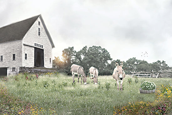 Robin-Lee Vieira RLV840 - RLV840 - Donkey Days - 18x12 donkey with sunflower crown, whimsical animal portrait, playful farm animal, humorous rural art from Penny Lane