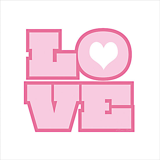 Susan Ball SB1446 - SB1446 - Love - 12x12 love typography with heart graphic pink romantic word art from Penny Lane