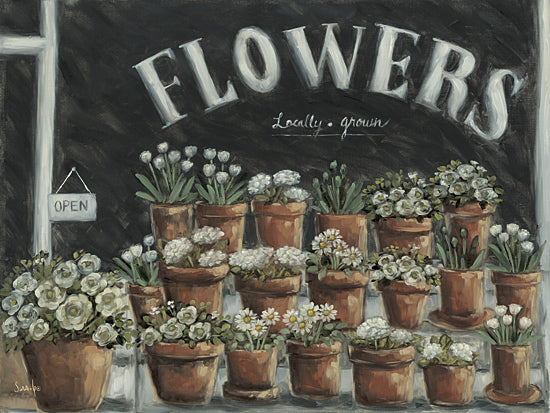 Sara G. Designs SGD281 - SGD281 - Little Flower Shop   - 16x12 flower shop, potted flowers, terracotta pots, local flowers, signage, display, floral arrangement, cheerful from Penny Lane