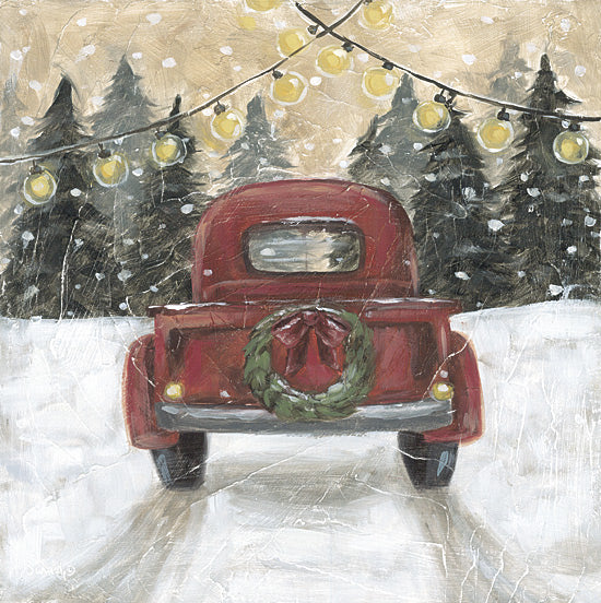 Sara G. Designs SGD357 - SGD357 - The Jolly Drive - 12x12 red truck, wreath, snow, christmas lights, winter, holiday from Penny Lane