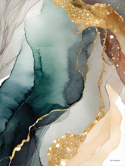 Seven Trees Design ST1110 - ST1110 - Shades of Imagination II - 12x16 green teal gold abstract marble texture, luxury mineral art from Penny Lane