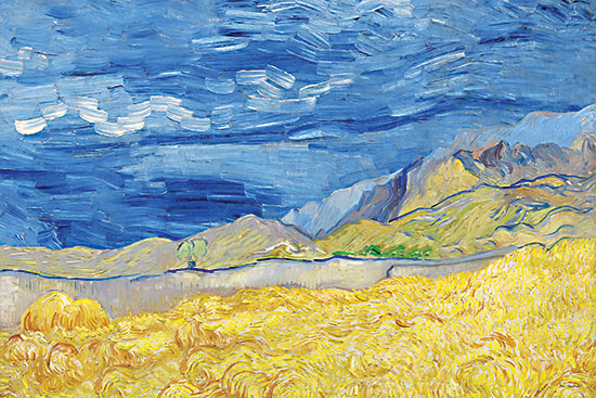 Seven Trees Design ST1208 - ST1208 - Land Meets Sky    - 18x12 vincent van gogh style, wheat field, swirling brush strokes, expressive sky, mountainous horizon from Penny Lane