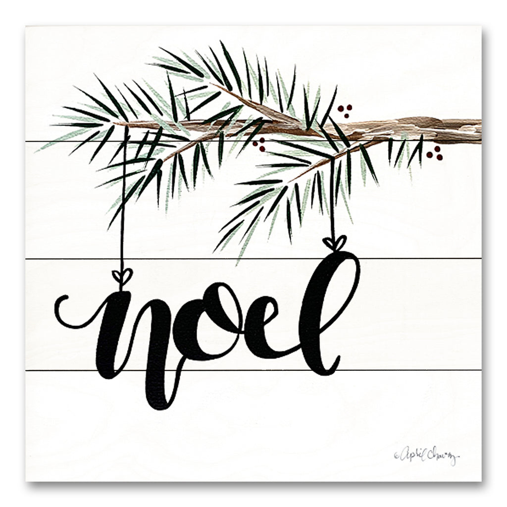 April Chavez AC164PAL - AC164PAL - Noel - 12x12 Christmas, Holidays, Noel, Typography, Signs, Pine Sprig, Winter, Traditional from Penny Lane