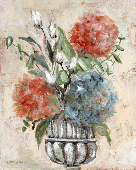 Amanda Hilburn AH133 - AH133 - Elegant Hydrangeas - 12x16 Flowers, Hydrangeas, Greenery, Vase, Elegant, Bouquet, Blooms, Decorative from Penny Lane
