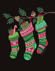 ART1294 - Stockings Trio    - 12x16