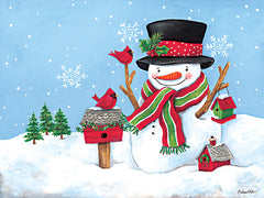 ART1311 - Cardinal Friend Snowman - 16x12