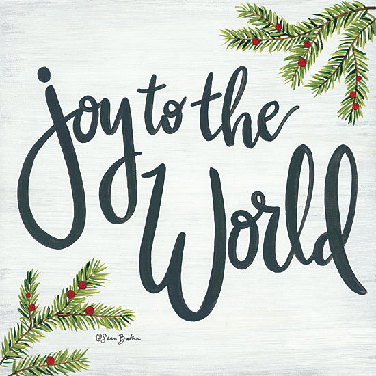 Sara Baker BAKE141 - BAKE141 - Joy to the World - 12x12 Joy to the World, Holidays, Christmas, Pine Needles, Berries, Signs from Penny Lane