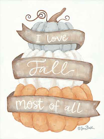 Sara Baker BAKE159 - BAKE159 - I Love Fall    - 12x16 Still Life, Fall, I Love Fall, Pumpkins, Typography, Signs from Penny Lane