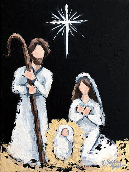 Sara Baker BAKE171 - BAKE171 - A Savior is Born - 12x16 Savior, Baby Jesus, Joseph, Mary, Manger, North Star, Religious, Cross from Penny Lane