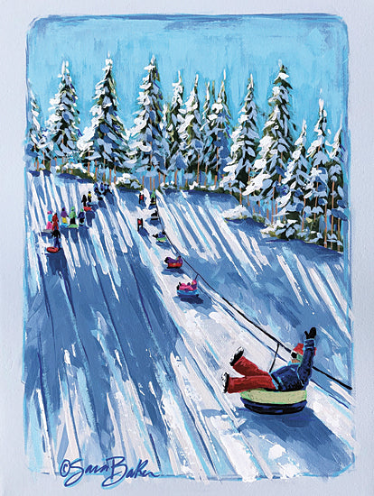 Sara Baker BAKE181 - BAKE181 - Follow Me  keep in-house size - 12x16 Tubing, Mountain, Winter, Trees, Snow from Penny Lane