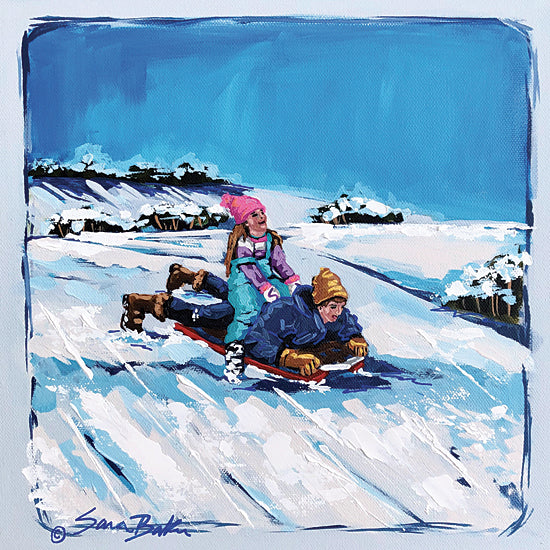 Sara Baker BAKE183 - BAKE183 - Joy Ride  keep in-house size - 12x12 Sledding, Mountain, Winter, Trees, Snow, Man, Daughter from Penny Lane